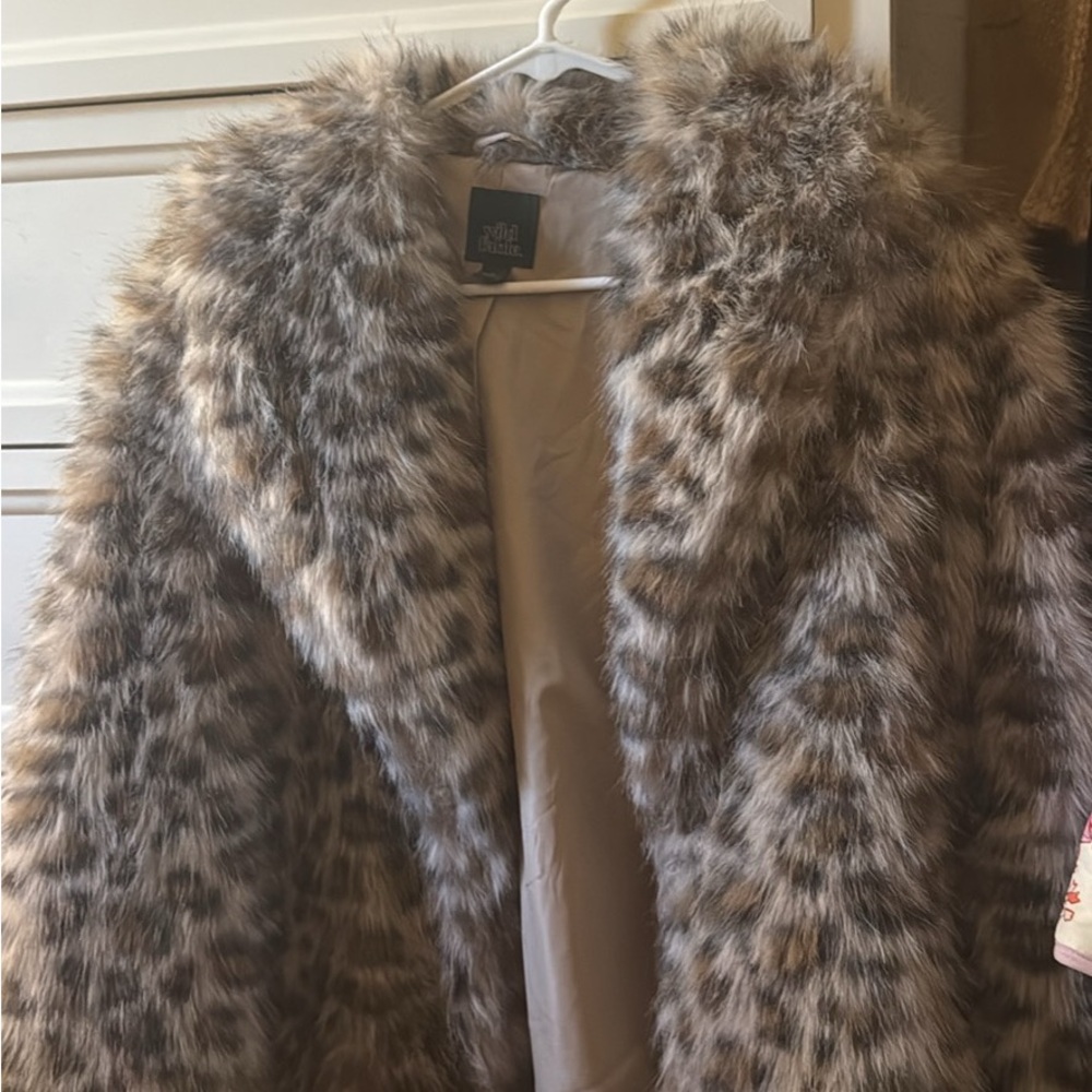 Wild Fable Faux Fur Leopard Print Coat